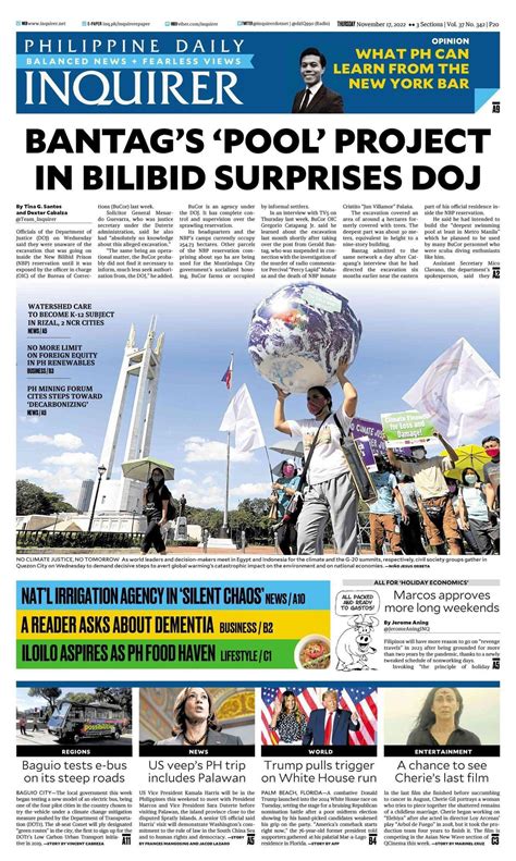 philippine daily inquirer front page today